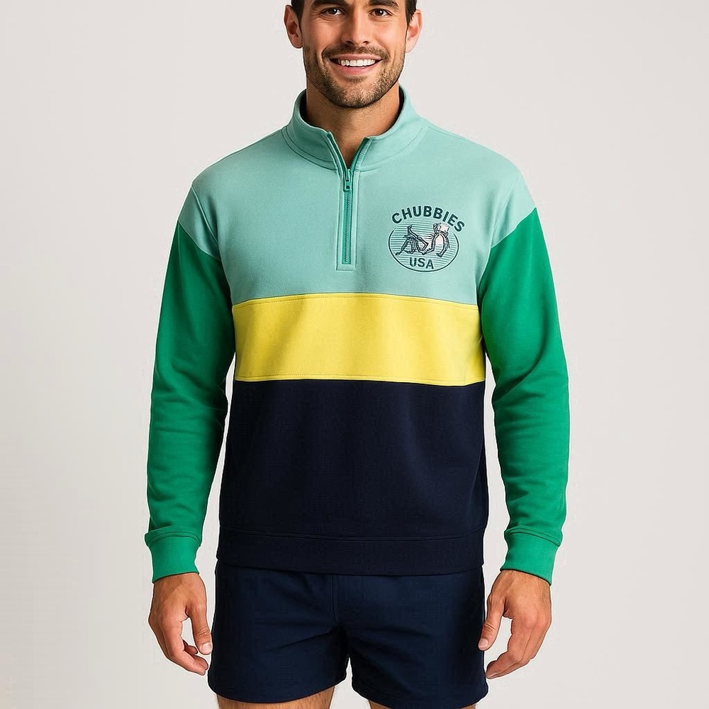 🇺🇸Men’s chubbies color block sweatshirt. Size L.